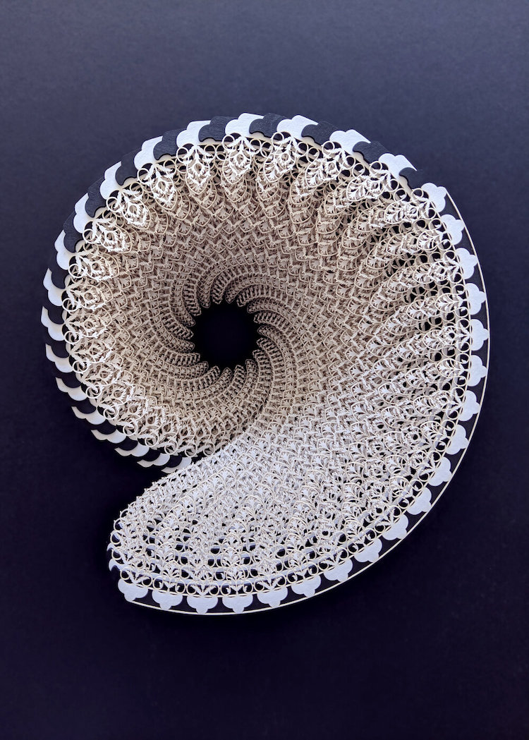 Laser-Cut Paper Vessels Made From Mesmerizing Hand-Drawn Patterns