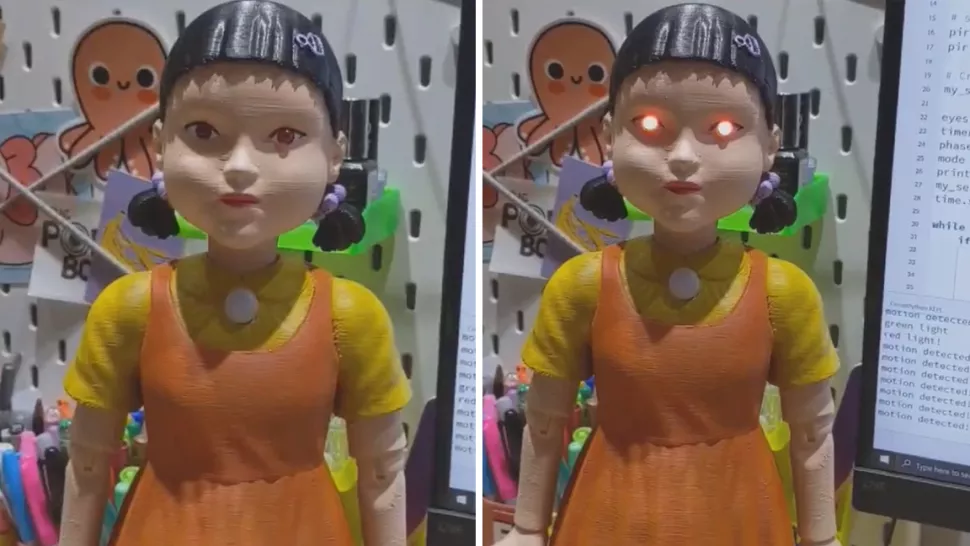 Pimoroni Pico LiPo Brings 3D-Printed Squid Game Doll to Life