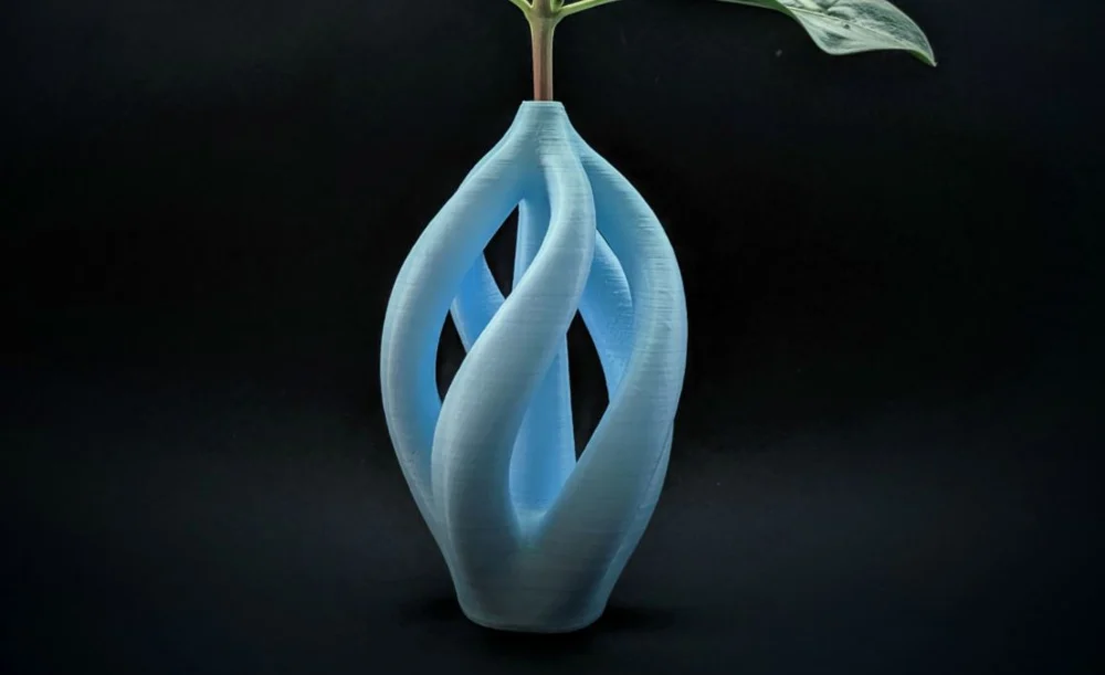 3D Printed Geometric Spiral Vase for Dried Flowers/ Futuristic Modern Shape Vase/ Fancy Centerpiece Decoration Object/Housewarming Art Deco