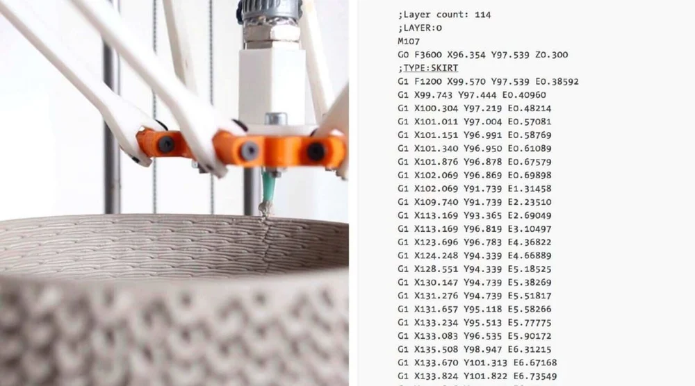 Example of G-code for single extruder (a) and dual extruder (b) 3D printers