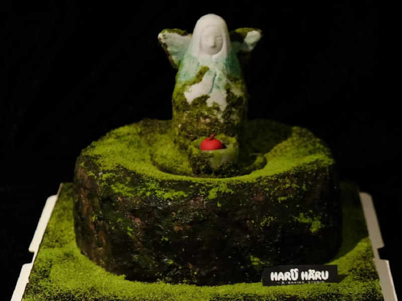 Birthday Cake with Hylia Goddess Statue 